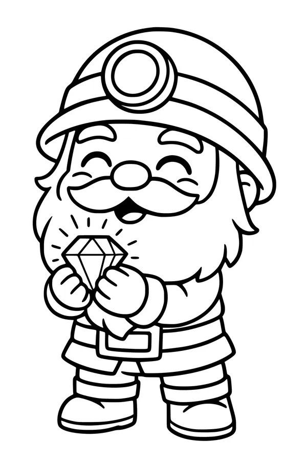 Miner Dwarf and Sparkly Gem