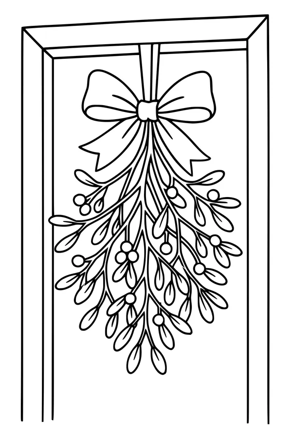 Mistletoe at the Door with Big Bow