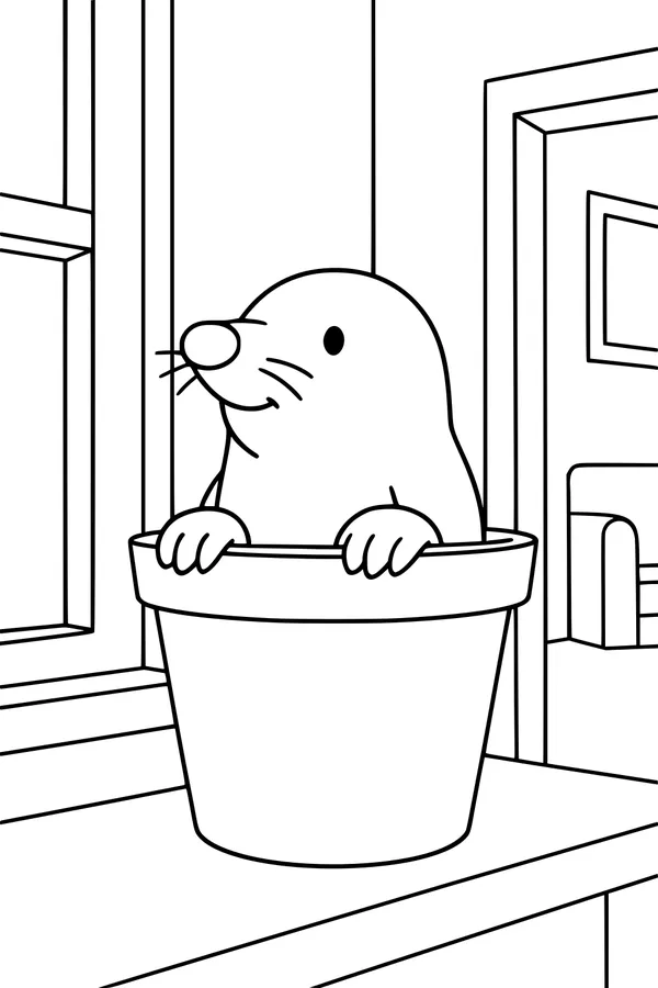 The Sneaky Mole in the Flowerpot
