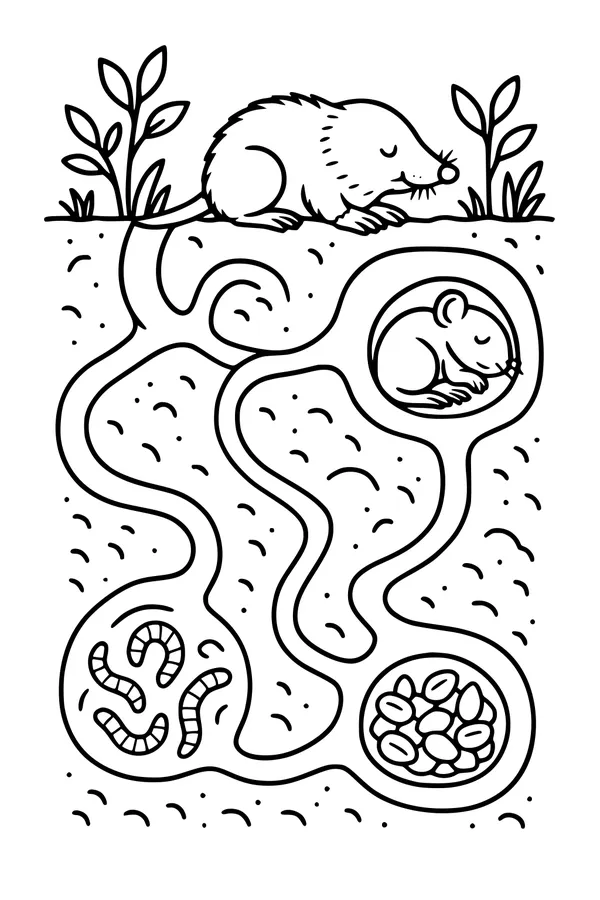 Mole’s Secret Tunnels and Cozy Home