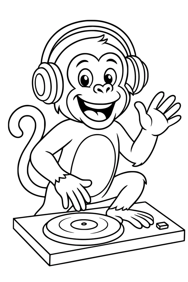 DJ Monkey Spins the Tunes