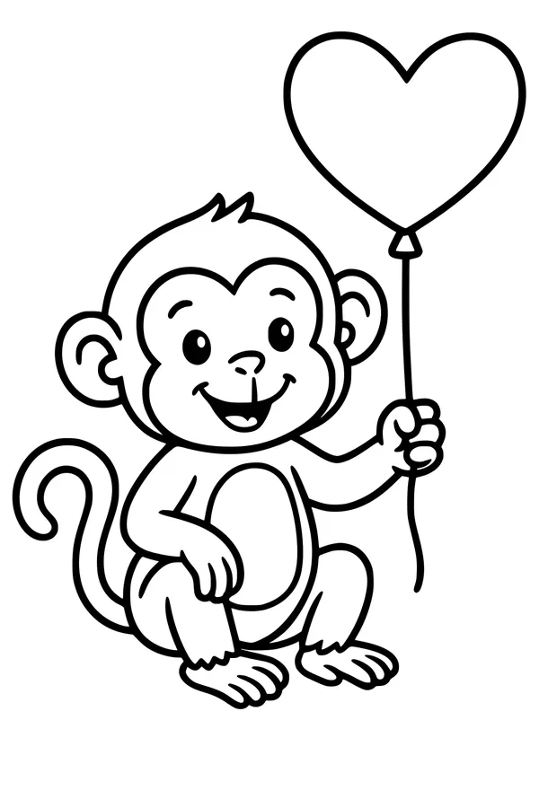 Little Monkey and the Heart Balloon