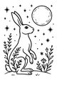 Moonlit Hare on a Starry Hilltop