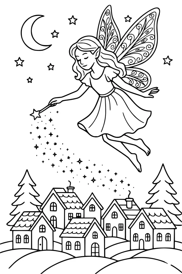 Moonlight Fairy Sprinkles the Village