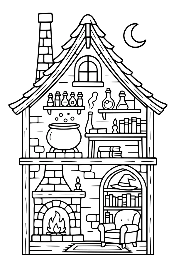 Moonlit Witch's Cozy Cottage