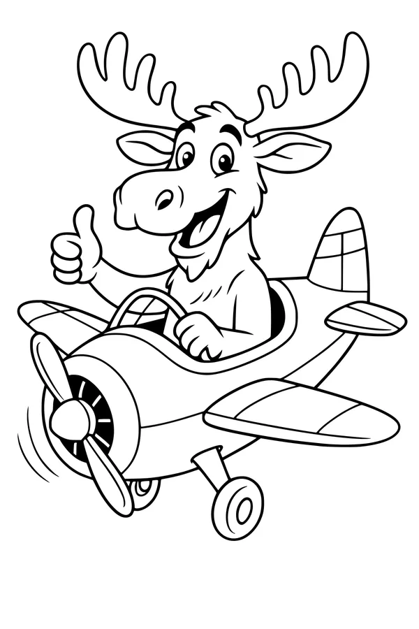 Moose Pilots His Fancy Little Plane
