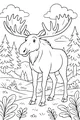 Moose in the Pine Forest