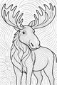 The Gentle Moose with Swirly Antlers
