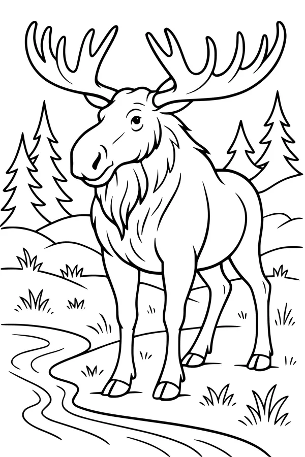Gentle Giant by the Forest Stream