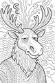 Moose in a Starry Swirl Shirt