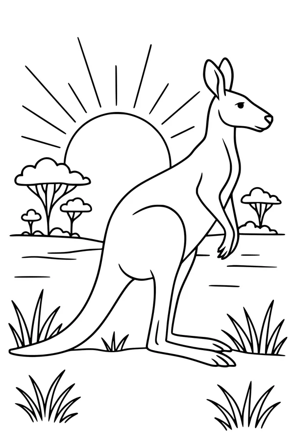 Sunny Morning with a Tall Kangaroo