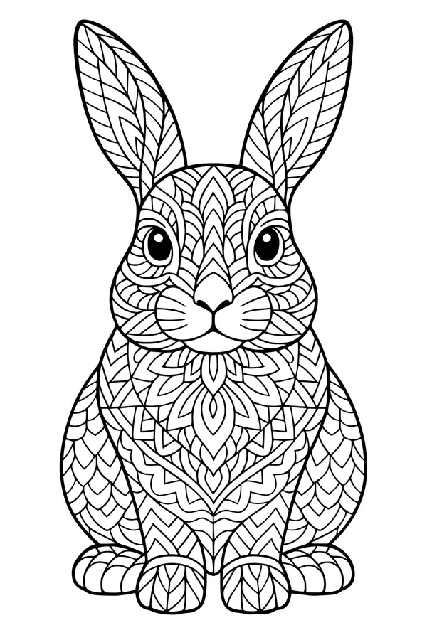 Bright-Eyed Rabbit With Magic Patterns