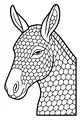 Patchwork Donkey in Hexagon Patterns