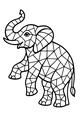 Dancing Elephant with Sparkling Shapes