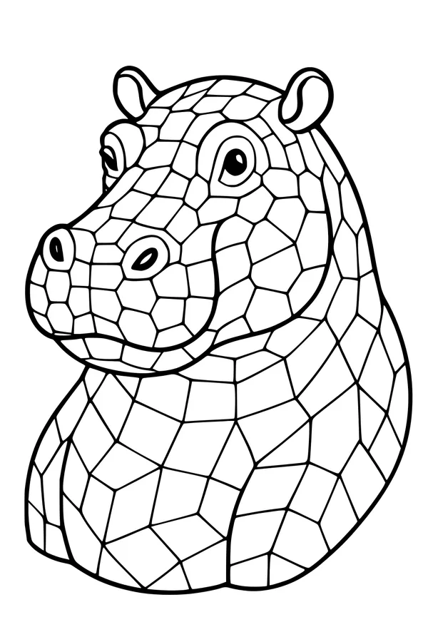 Mosaic Hippo’s Big Friendly Face