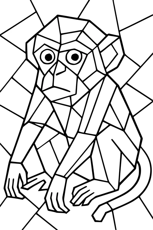 Patchwork Monkey in the Sunlight