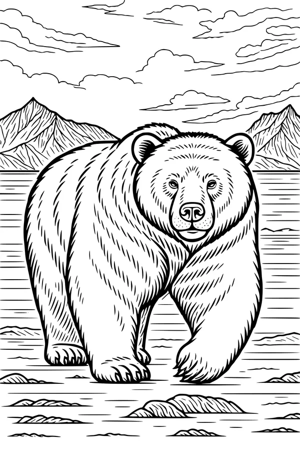 Big Bear Walks by the Riverbank