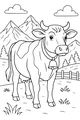 Daisy the Cow by the Mountain Fence