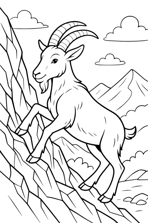 Mountain Goat on Rocky Peaks