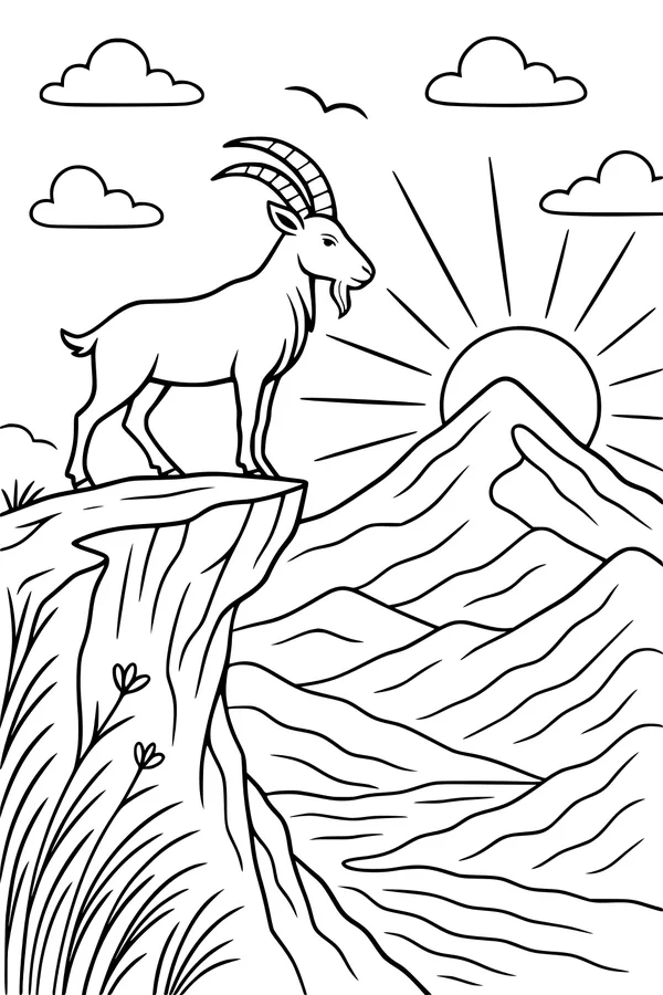 Mountain Goat Greets the Morning Sun