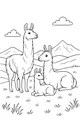 Llama Family Resting in the Hills