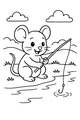 Little Mouse Fishing by the Pond