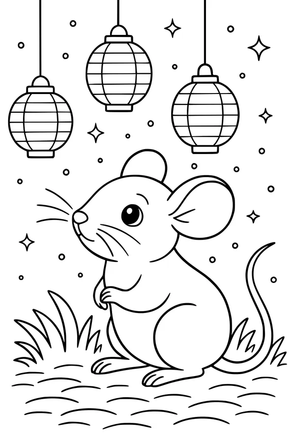Mouse Under Lantern Lights