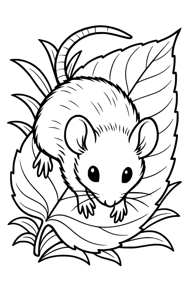 Leafy Mouse Peeks Out to Play