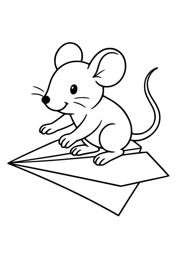 Mouse Rides the Paper Plane
