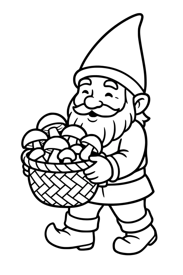 Mushroom Basket Gnome