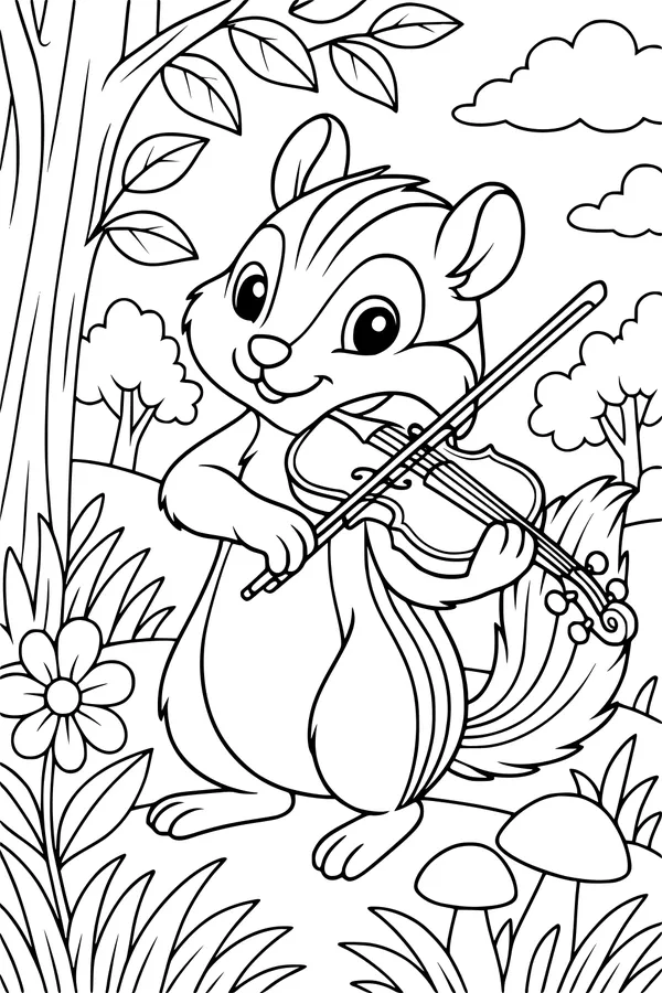 Sunny Morning With a Violin-Playing Chipmunk