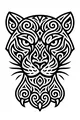 Swirls and Spots Panther Face Portrait