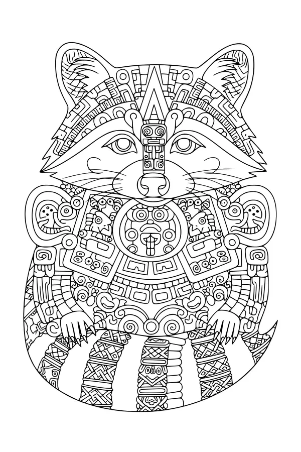 Raccoon With Wild, Whirly Patterns
