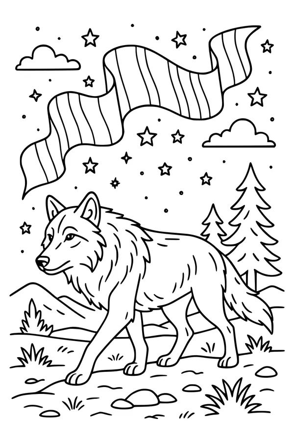 Moonlit Trail Wolf