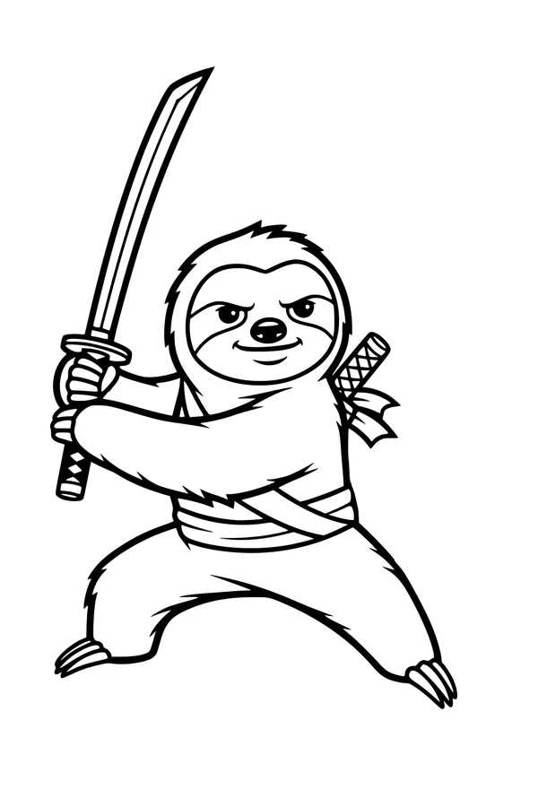 Sammy the Ninja Sloth in Action