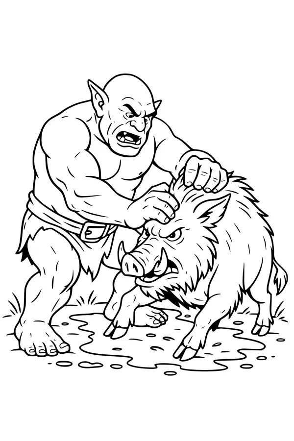 Muddy Match: Ogre and Boar