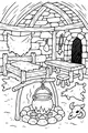 Free Ogre Hut Coloring Page - Cozy Stone Interior Scene (Printable PDF)