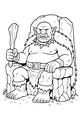 Free Ogre Coloring Page - Cartoon Ogre on Stone Throne (Printable PDF)