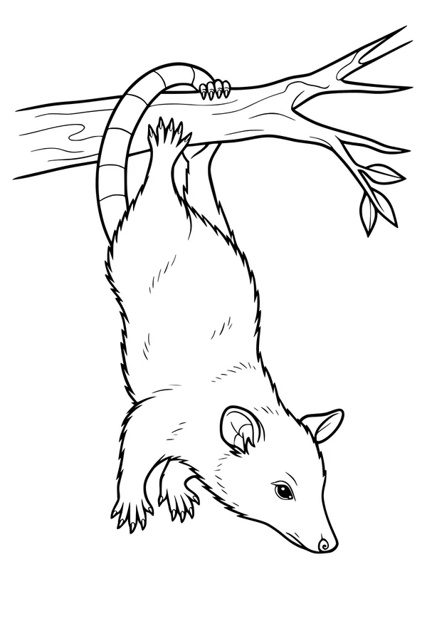 Opossum Hangs Out in the Treetops