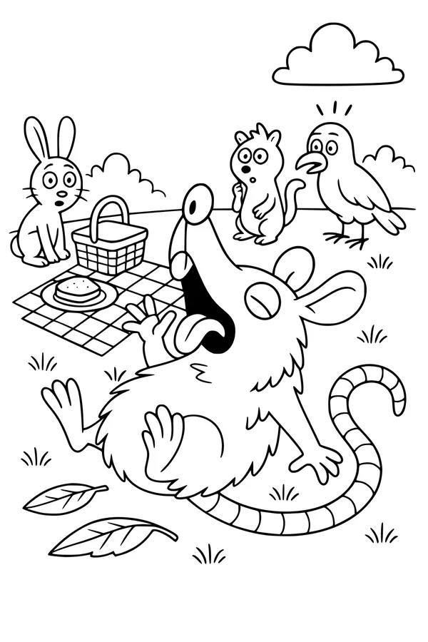 The Picnic Surprise: Opossum’s Silly Trick