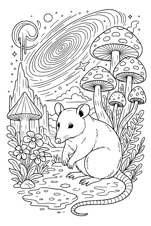 Ollie Opossum in Mushroom Valley