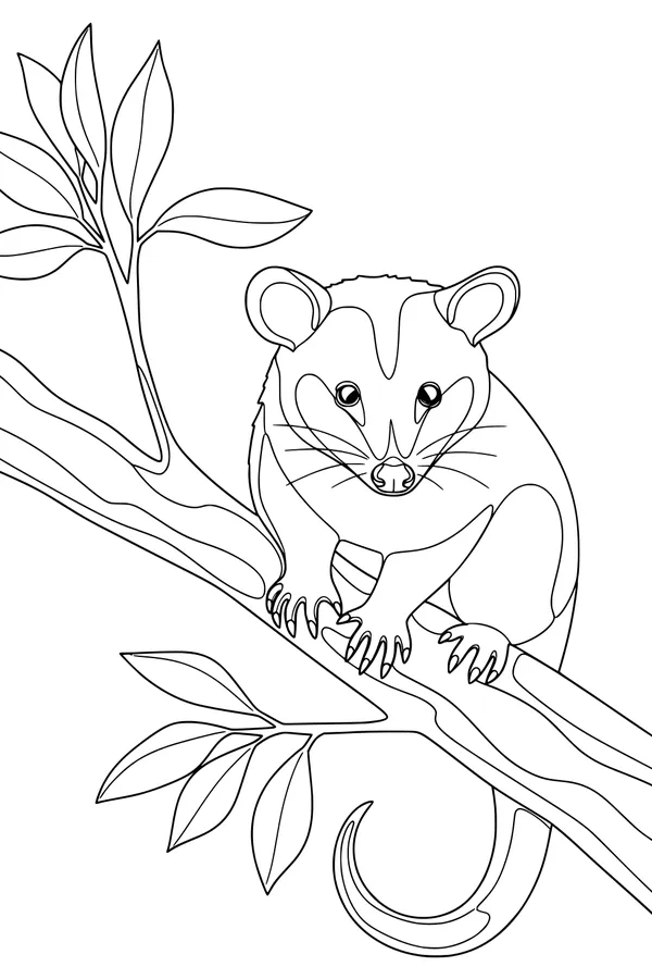 Ollie Opossum’s Leafy Hideout