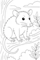 Ollie the Opossum on a Tree Branch