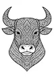 Bull with Swirly Horns and Patterns