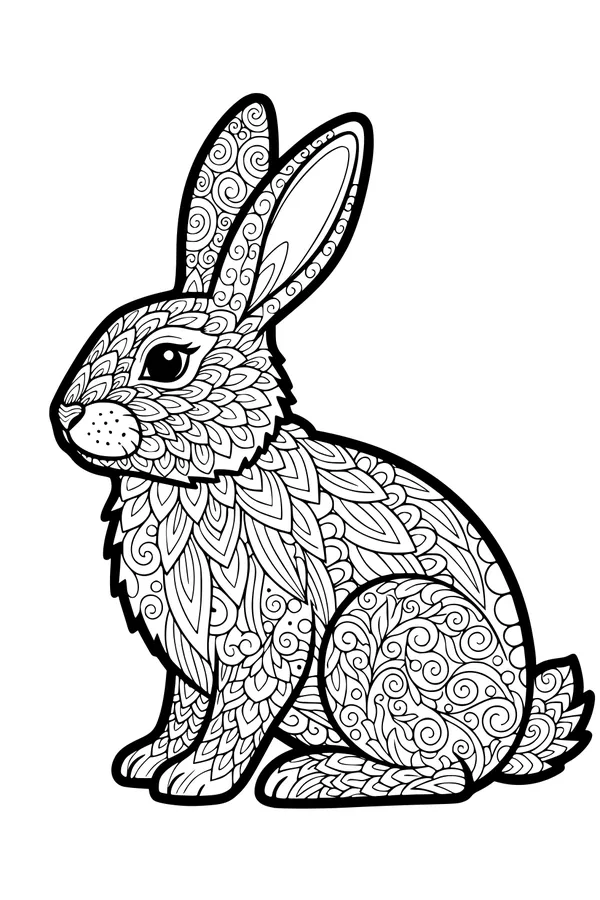 Swirly-Eared Rabbit in the Meadow