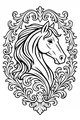 Fancy Horse in a Swirly Frame