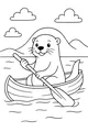 Rowboat Otter on a Lake Morning