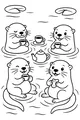 Otter Friends Tea Party by the Pond