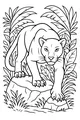 Panther Slinking Through Jungle Leaves