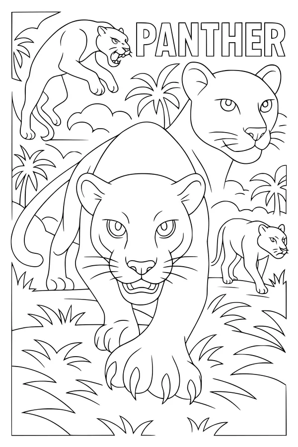 Panther Prowl Under the Jungle Palms